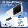 Батарея універсальна Vention 10000mAh 22.5W 3A PD, Built-in USB-C+Lightning Cables, White (FHOW0) зображення 8