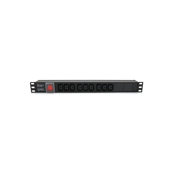 Силовой блок 19" 9 розеток С13, без кабеля, выключатель, металл. корпус Voltronic (PPX9PDUGR)