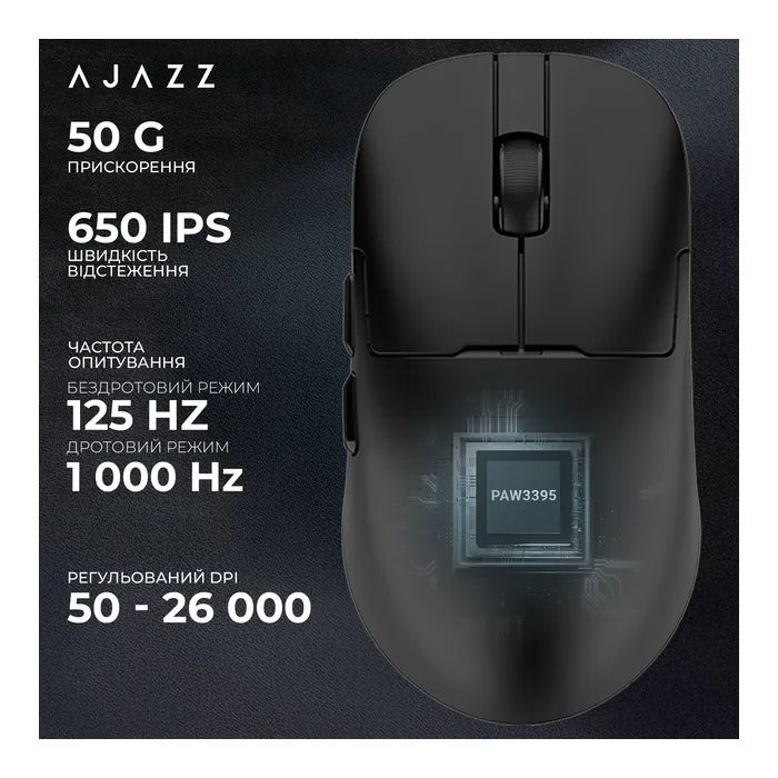 Мишка Ajazz AJ159PRO Wireless/Bluetooth/USB Charging Dock White (AJ159-PRO-W) зображення 10
