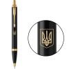 Ручка шариковая Parker IM Black GT BP Герб Украины (22032_T005y)