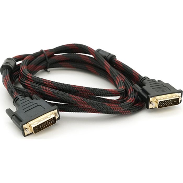 Кабель мультимедийный DVI M to DVI M 5.0m 24+1pin black/red Merlion (YT-DVI(M)/(M)NY/RD-5.0m)