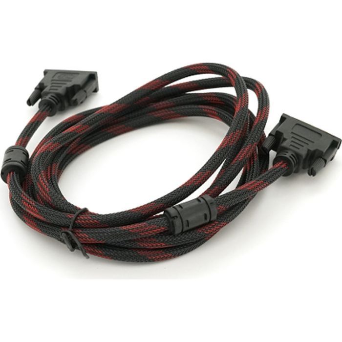 Кабель мультимедийный DVI M to DVI M 5.0m 24+1pin black/red Merlion (YT-DVI(M)/(M)NY/RD-5.0m) изображение 2