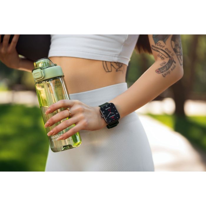 Смарт-часы 2E Alpha SQ Music Edition 46mm Black-Green + ремінець сірий (2E-CWW40BKGN-WS) изображение 11