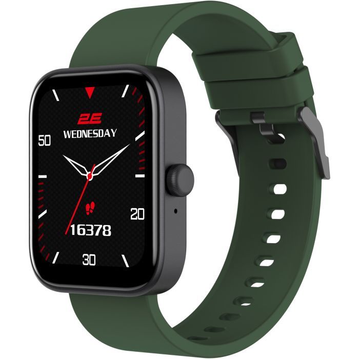 Смарт-часы 2E Alpha SQ Music Edition 46mm Black-Green + ремінець сірий (2E-CWW40BKGN-WS) изображение 2