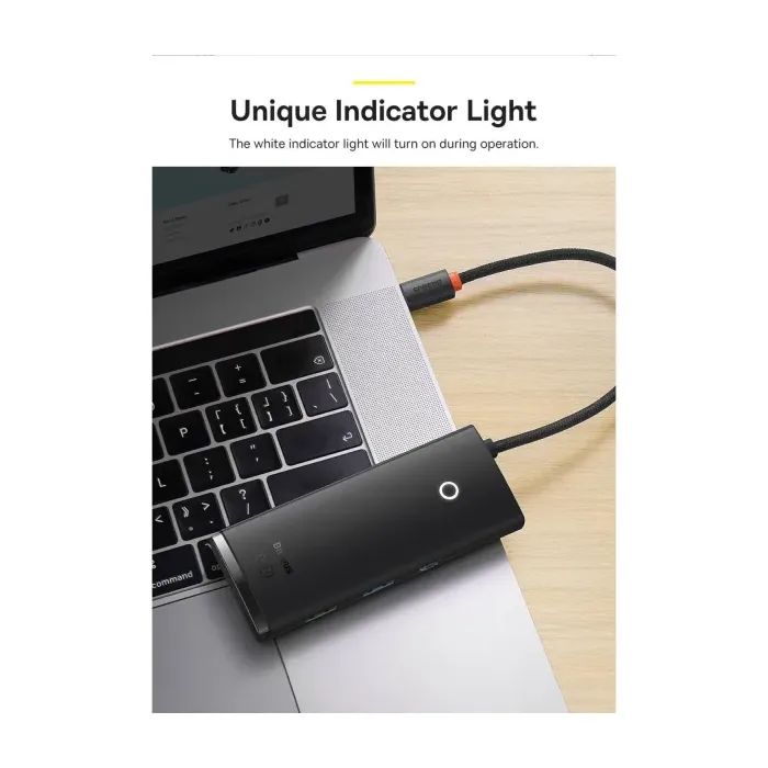 Концентратор Baseus USB-C 6-in-1 HDMI + 2xUSB 3.0 + USB-C + SD/TF black (WKQX050001) зображення 6