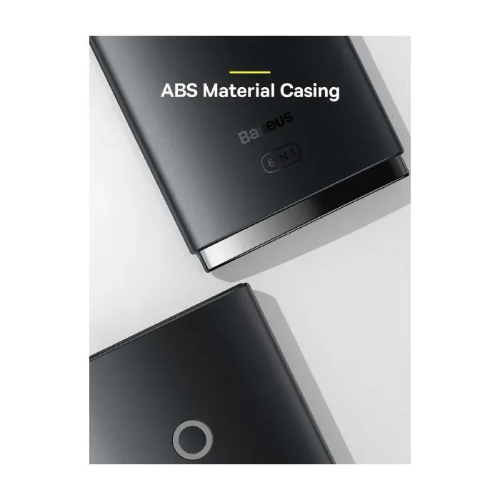 Концентратор Baseus USB-C 6-in-1 HDMI + 2xUSB 3.0 + USB-C + SD/TF black (WKQX050001) зображення 7