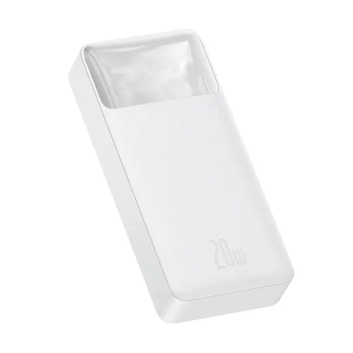 Батарея універсальна Baseus Bipow 20000mAh, Input(microUSB,Type-C), Output(2хUSB,Type-C), White (PPBD20K)