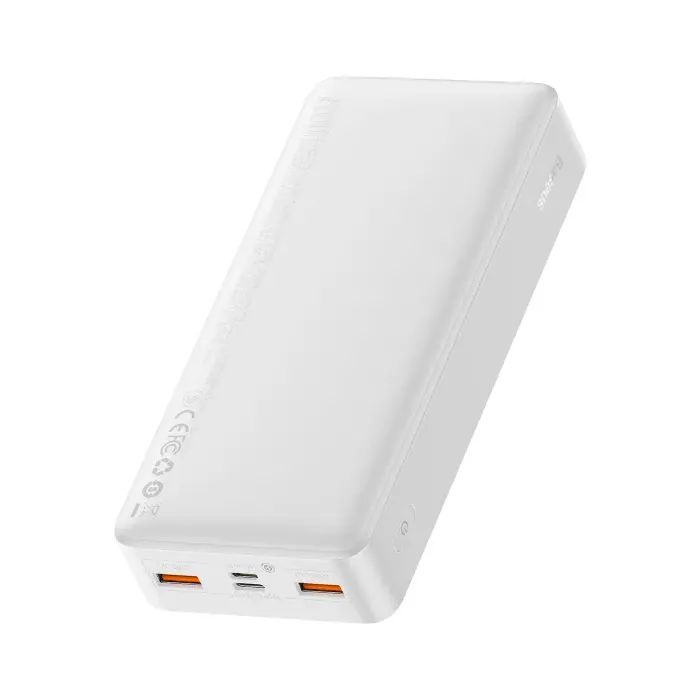 Батарея універсальна Baseus Bipow 20000mAh, Input(microUSB,Type-C), Output(2хUSB,Type-C), White (PPBD20K) зображення 3