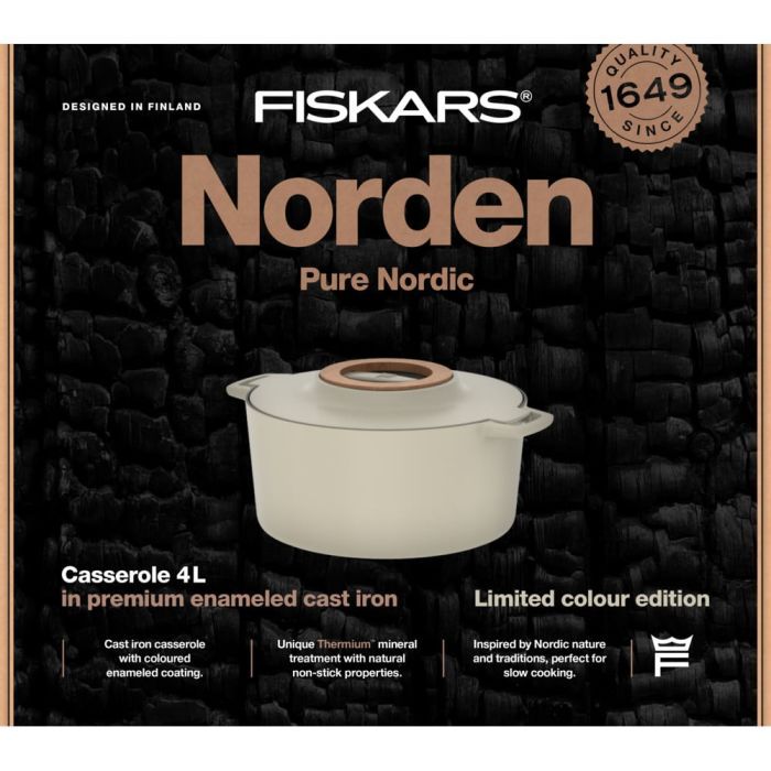 Кастрюля Fiskars Norden Limited Colour Edition чавунна 4 л колір кропива (1071128) изображение 6
