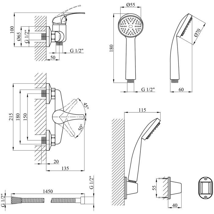 Душевой гарнитур Agua Leon-C050 (CV012076) изображение 7