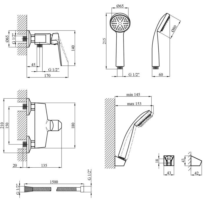 Душевой гарнитур Kroner Odra-C050 (CV019270) изображение 8