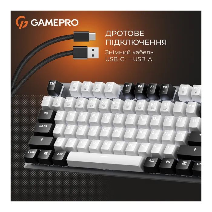 Клавіатура GamePro Genesis Joker MK124G Outemu Red Switch USB UA Gray (MK124G) зображення 9
