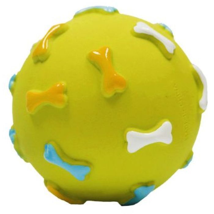 Игрушка для собак MISOKO&CO Мячик с косточками зеленый 7.6 см (BEITJ00006P-Z)