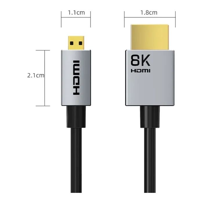 Кабель мультимедійний HDMI micro M to HDMI M 3.0m 8K60Hz Cabletime (CA915880) зображення 3