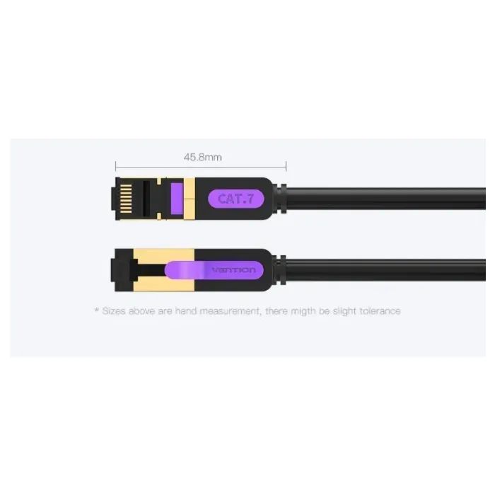 Патч-корд 1м, S/FTP cat 7 RJ-45 black Vention (ICDBF) зображення 9