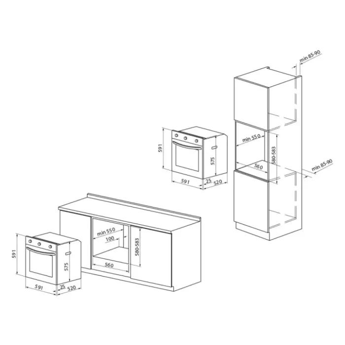 Духова шафа Pyramida PO 60 M BL зображення 12