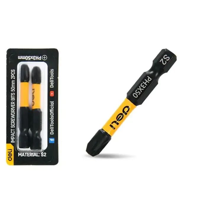 Набор бит Deli PH3 x 50 мм, 2шт (EDL501003Z)
