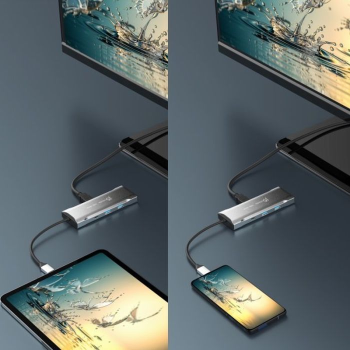 Порт-реплікатор J5create Dock-Station USB-C 10Gbps, 7-in-1 (хаб/HDMI/PD/картридер) (JCD393-N) зображення 12