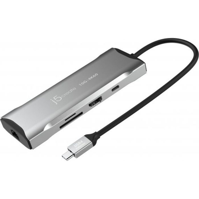 Порт-реплікатор J5create Dock-Station USB-C 10Gbps, 7-in-1 (хаб/HDMI/PD/картридер) (JCD393-N) зображення 2