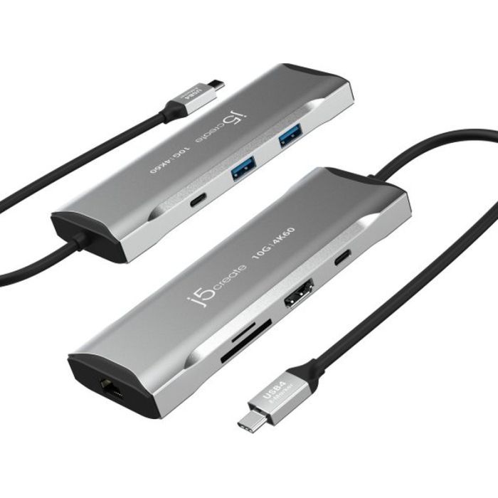 Порт-реплікатор J5create Dock-Station USB-C 10Gbps, 7-in-1 (хаб/HDMI/PD/картридер) (JCD393-N) зображення 5