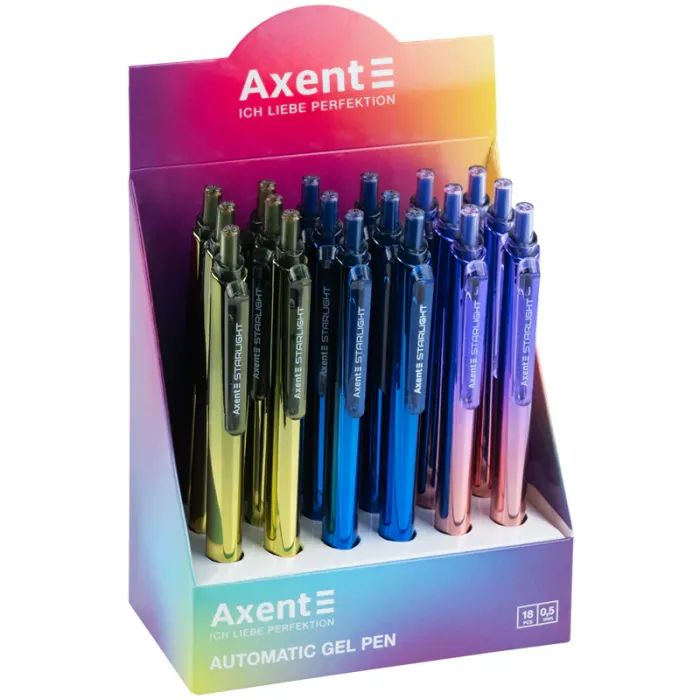 Ручка гелева Axent Starlight 0,5 мм, синій (AG1127-02-A) зображення 3