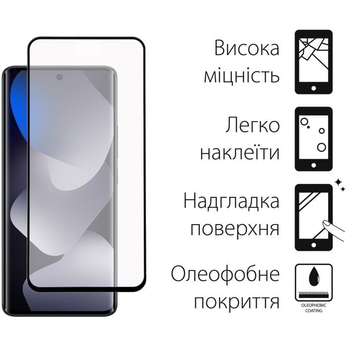 Стекло защитное Dengos Full Glue Xiaomi Redmi Note 15 5G Black (TGFG-426) изображение 2