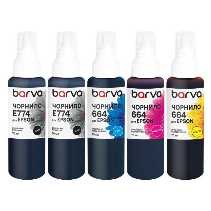 Чернила Barva Epson 774/664 5x70 мл, special, pigmented 2xBK+C/M/Y (E774-070-MP)