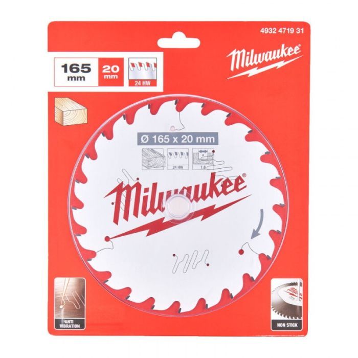 Диск пильний Milwaukee PFTE THIN KERF, 165х20х1,6мм, 24 зуб. (4932471931) зображення 2