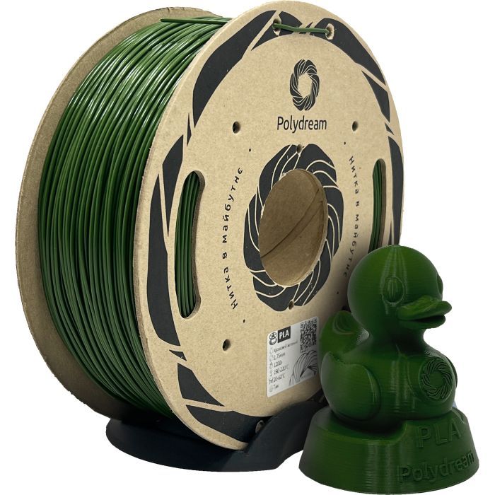 Пластик для 3D-принтера Polydream PLA 1,75mm 1,2кг Khaki green chrome (PLA6020/12)