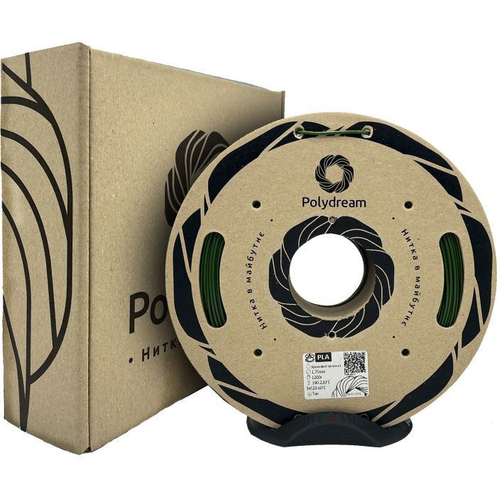 Пластик для 3D-принтера Polydream PLA 1,75mm 1,2кг Khaki green chrome (PLA6020/12) изображение 2