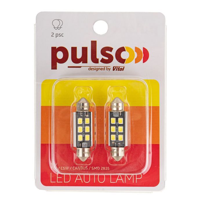 Автолампа PULSO LED C5W/39мм/CANBUS/9SMD-2835/12v/2,9W/315lm White (LP-39C5W) зображення 3