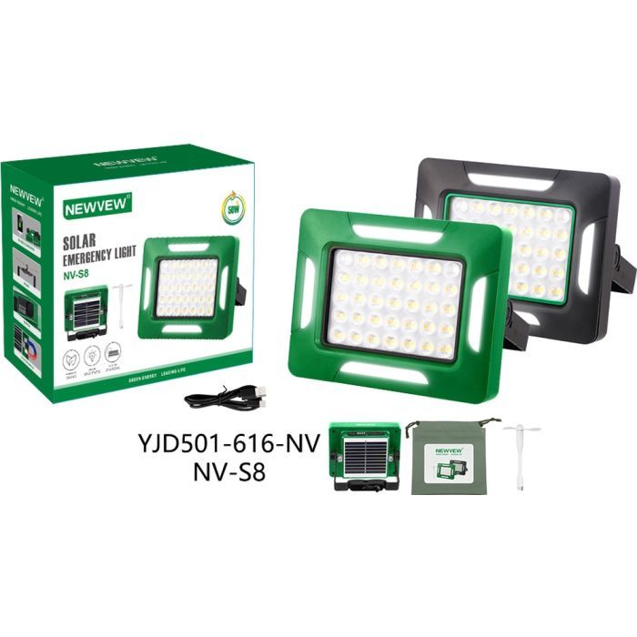 Ліхтар NEWVEW NV-S8 50W Solar Panel 1500mAh Green (NWVW-NV-S8-GN) зображення 5