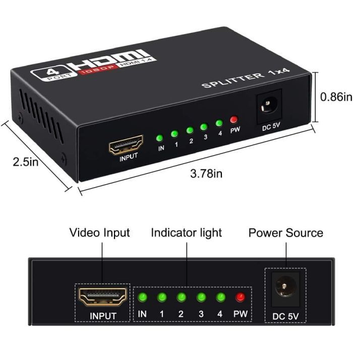 Сплиттер Profyline 4K HDMI Splitter 1x4 (856191) изображение 3