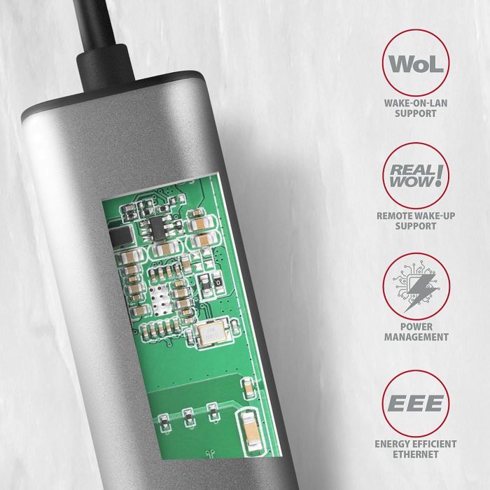 Перехідник USB-C to RJ45 Ethernet 2500Mbps gray AXAGON (ADE-25RC) зображення 9