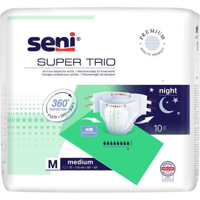 Подгузники для взрослых Seni Super Trio Medium 75-110 см 10 шт (5900516803476)