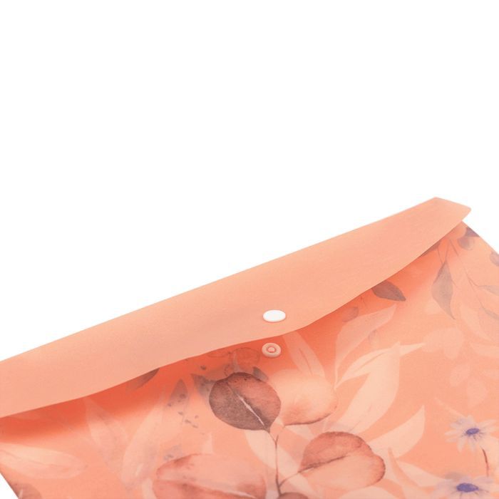 Папка - конверт Buromax А4 на кнопці, PEACH ARABESKI, напівпрозора, персикова (BM.3943-46) зображення 3
