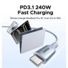 Дата кабель USB-C to USB-C 2.0m PD3.1 240W 480Mbps braided Starlight blue Ugreen (75732) зображення 2
