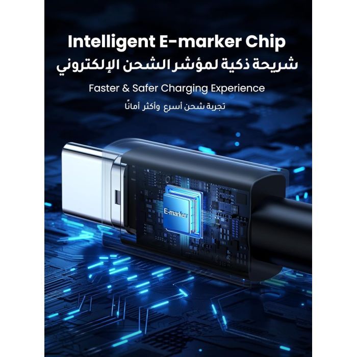 Дата кабель USB-C to USB-C 2.0m PD3.1 240W 480Mbps braided black Ugreen (75732) изображение 7