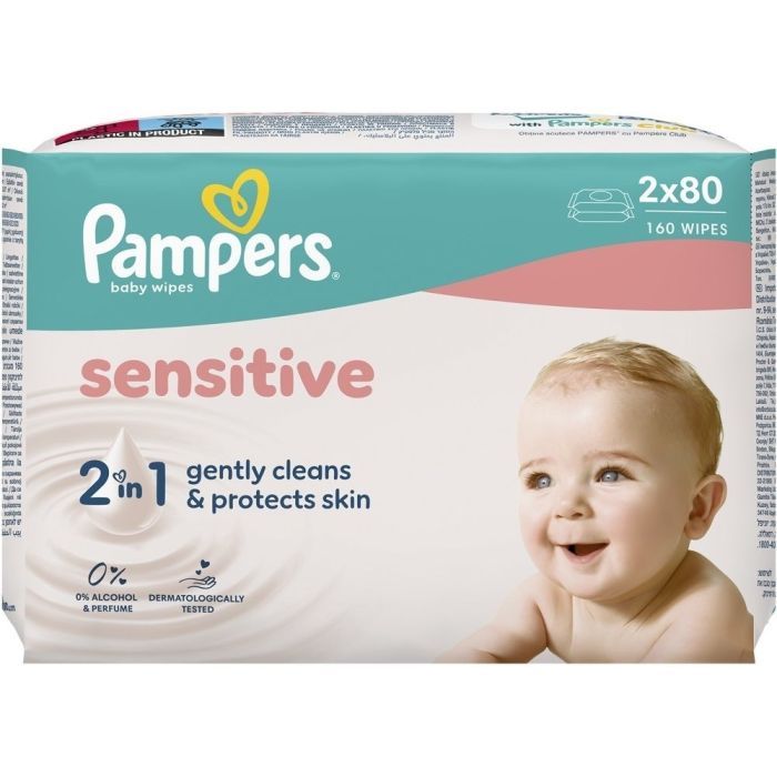 Детские влажные салфетки Pampers Sensitive 3 x 80 шт (240 шт) (8006530134521)