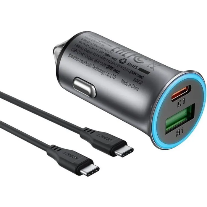 Зарядное устройство Acefast 1xUSB-C PD95W + 1xUSB gray (6974316285304) изображение 2