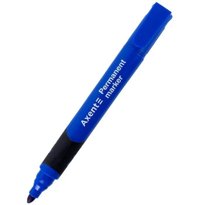 Маркер Axent Permanent Comfort Grip 2542-A, 2 мм круглый синий (2542-02-A)