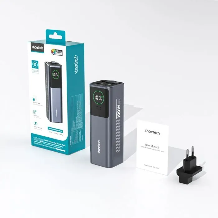 Батарея универсальная Choetech 20000mAh, PD/100W, QC, AFC, AC input (B1012) изображение 3