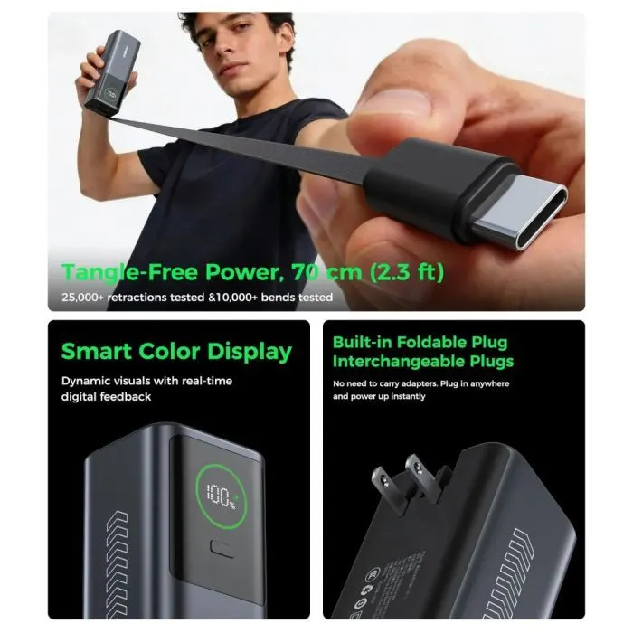 Батарея универсальная Choetech 20000mAh, PD/100W, QC, AFC, AC input (B1012) изображение 7