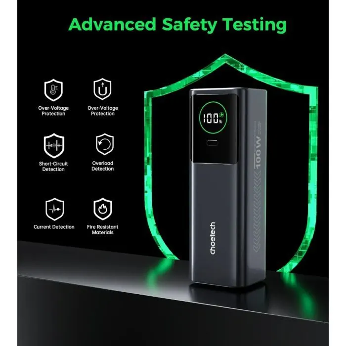 Батарея универсальная Choetech 20000mAh, PD/100W, QC, AFC, AC input (B1012) изображение 8