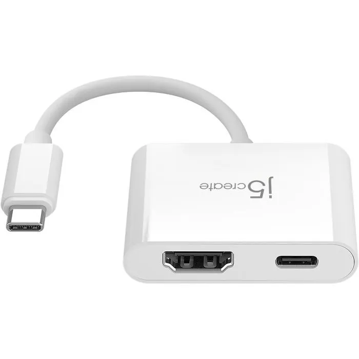 Переходник USB-C M to HDMI F + USB-C F PD100W white J5create (JCA152-N) изображение 2