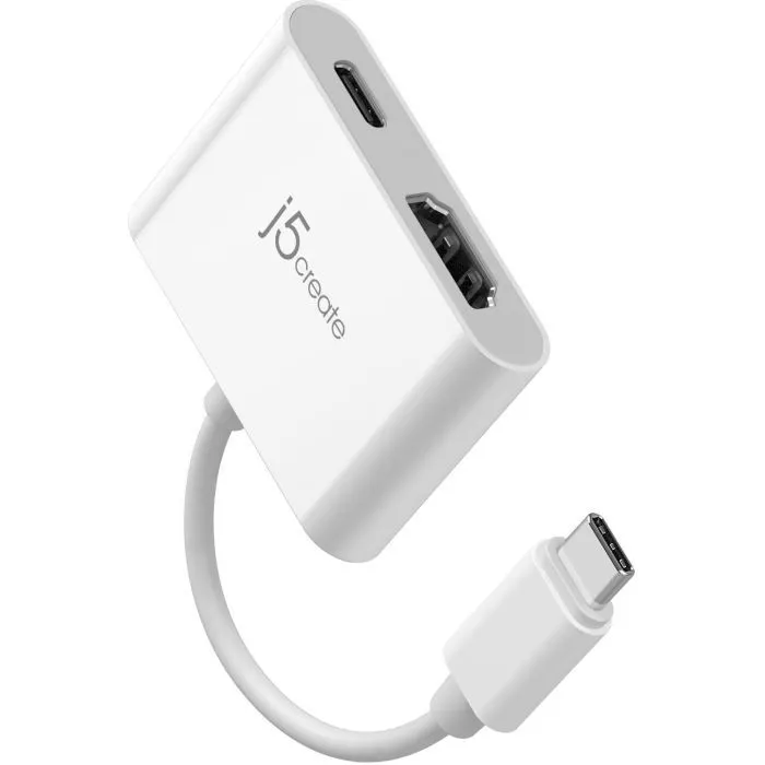 Переходник USB-C M to HDMI F + USB-C F PD100W white J5create (JCA152-N) изображение 3