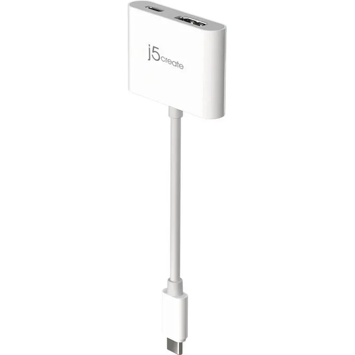 Переходник USB-C M to HDMI F + USB-C F PD100W white J5create (JCA152-N) изображение 4