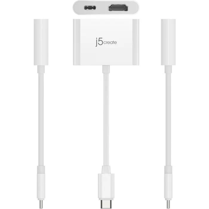 Переходник USB-C M to HDMI F + USB-C F PD100W white J5create (JCA152-N) изображение 5