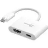 Переходник USB-C M to HDMI F + USB-C F PD100W white J5create (JCA152-N)