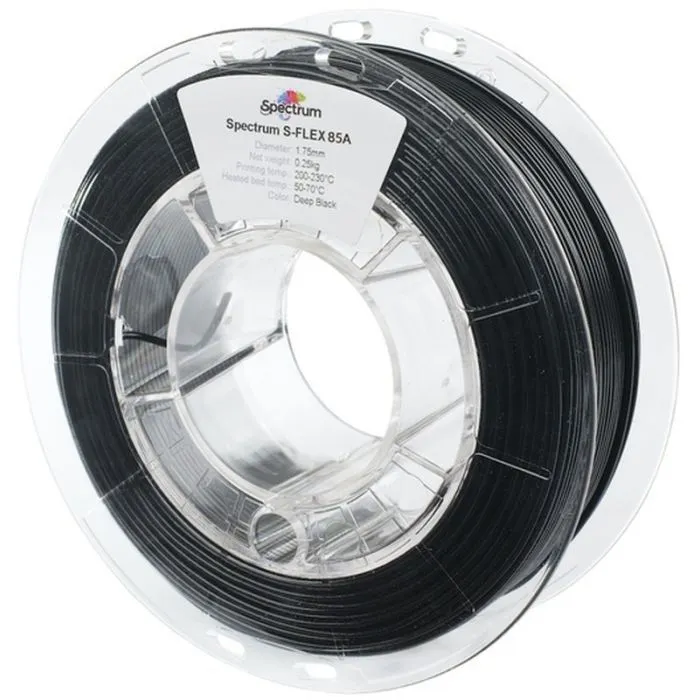 Пластик для 3D-принтера Spectrum S-Flex 85A 1.75mm 0.25kg Black, Deep RAL 9017 (80567)